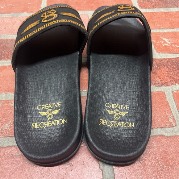Creative Recreation ‘VICENZA’ Black/Gold EVA Slide Sandals Men’s Size 11 / 44.5 - Picture 7 of 8